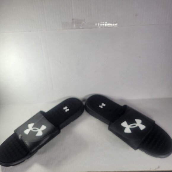 Under Armour Men Ignite 7 SL Black & White Adjustable Slide Sandals Size 17 - Picture 5 of 6